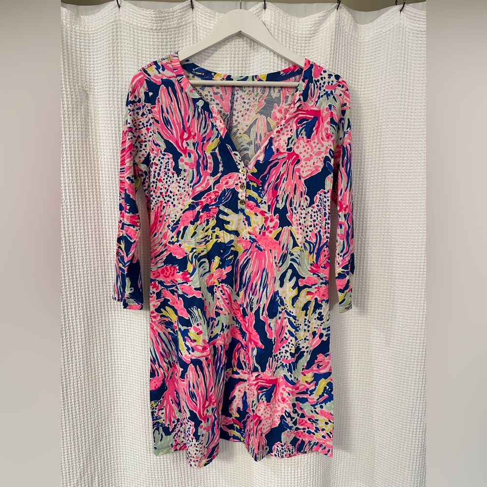 Lilly Pulitzer Banyan Indigo Sunken Treasure Reduced Tunic Dress S